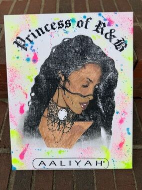 🎨Hand crafted Aaliyah 'Princess of R&B' Pop Art Canvas